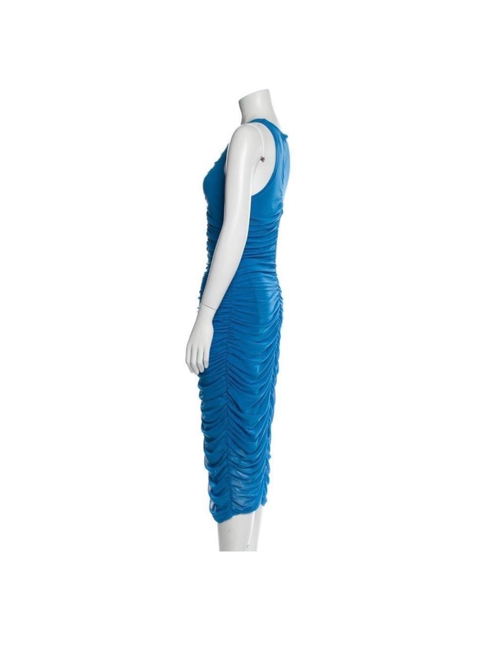 NWT House of Harlow 1960 Royal Blue Ruched Sleeveless Midi Dress L - Picture 7 of 14